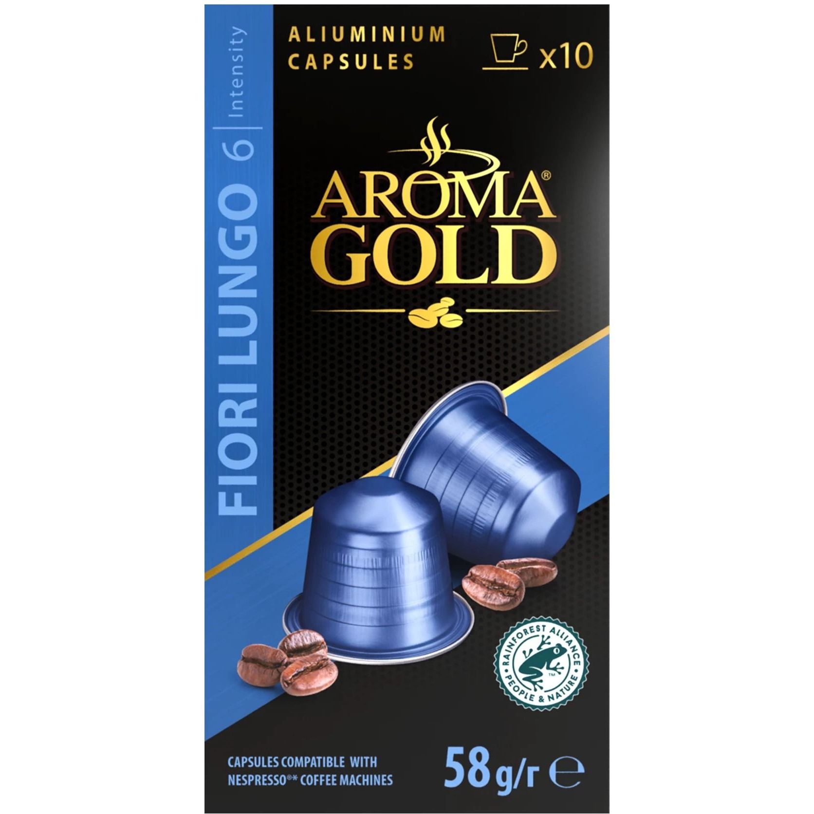 Кофе в капсулах Aroma Gold Fiori Lungo 58 г (10 шт. по 5.8 г) - фото 1