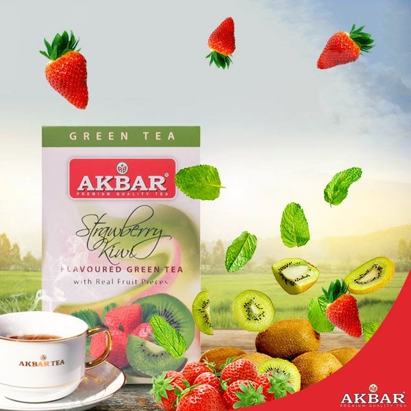 Чай зеленый Akbar Strawberry-Kiwi, 20 пакетиков - фото 2