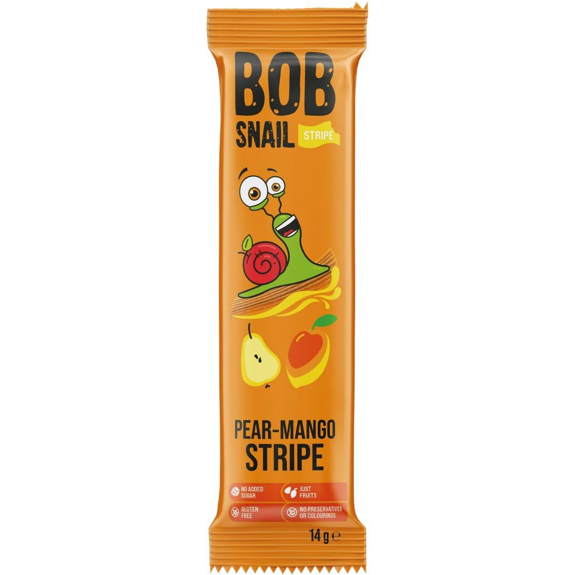 Конфета фруктовая Bob Snail Грушево-Манговый страйп 84 г (6 шт. х 14 г) - фото 2