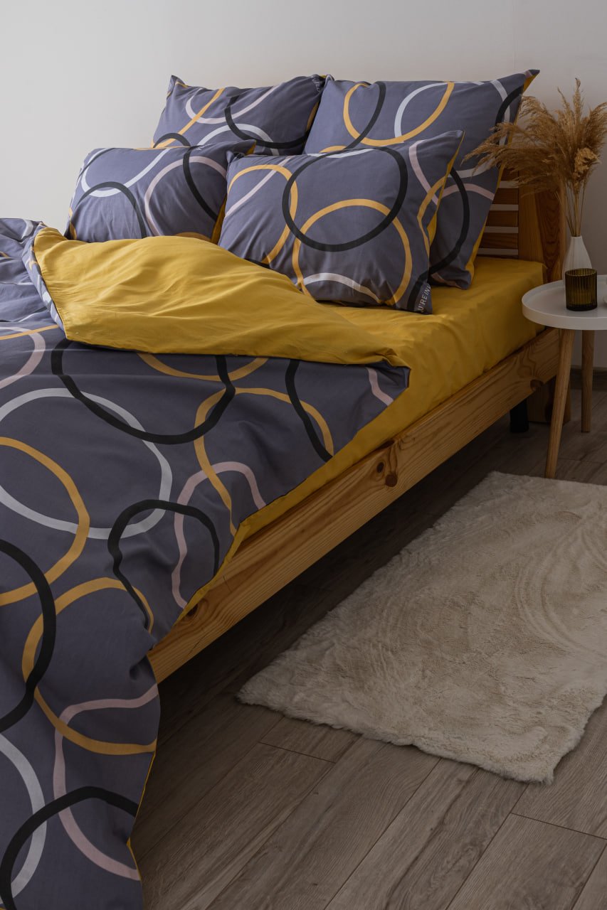 Комплект постельного белья ТЕП Soft dreams Invited семейный серый с желтым (2-03860_25347) - фото 4