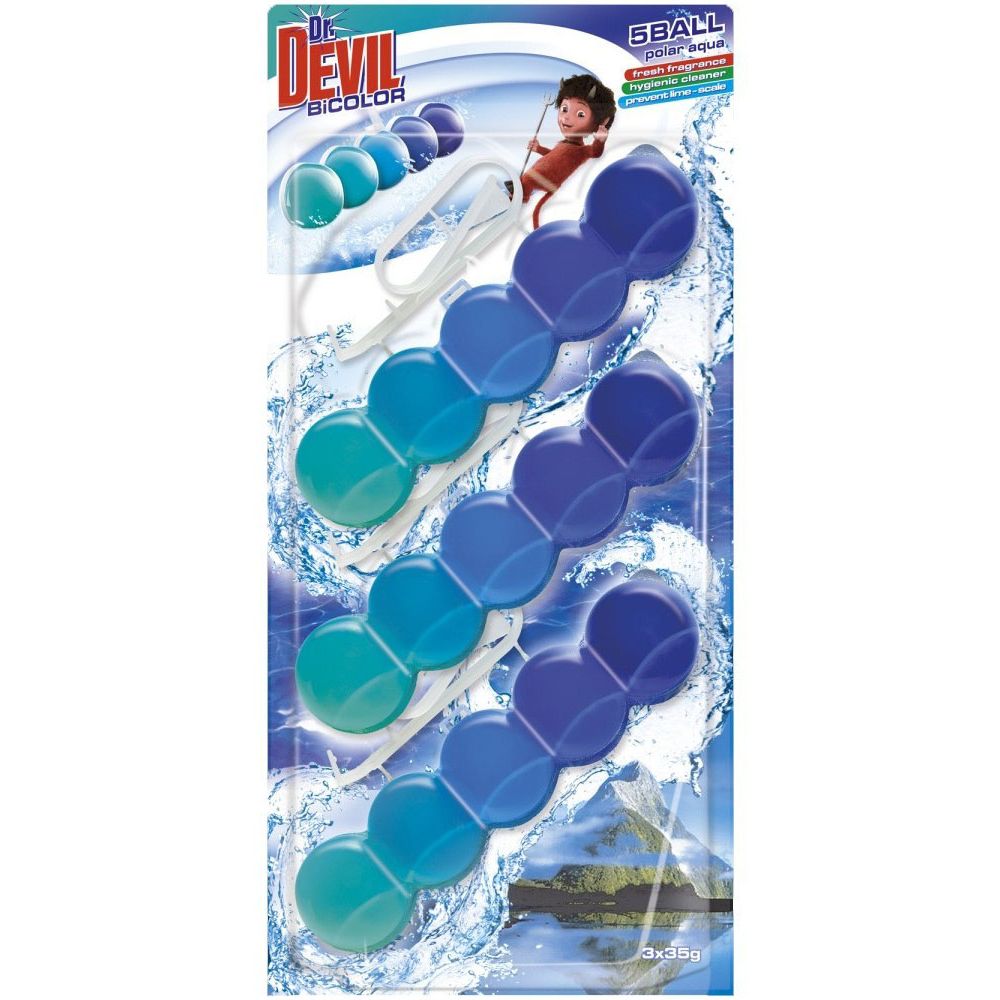 Туалетні кульки Dr.Devil Полярна Вода, 3 шт. по 35 г - фото 1