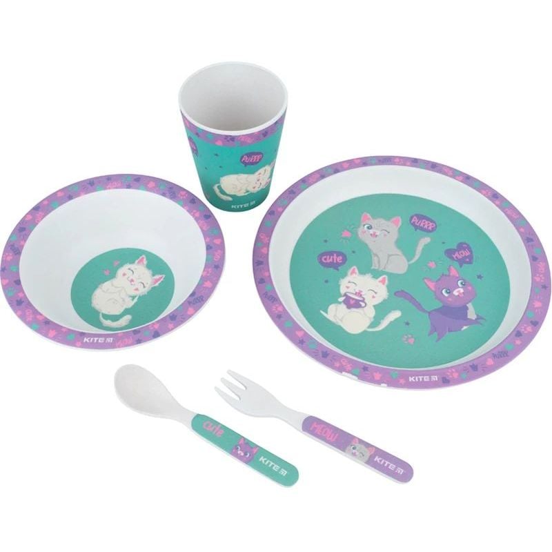 Набор посуды Kite 5 предметов бирюзовый с фиолетовым (K22-313-02) - фото 1