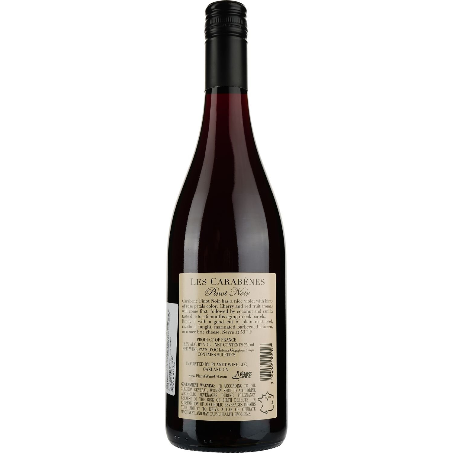 Вино Les Carabenes IGP Pays D'Oc 2020 Pinot Noir, червоне, сухе, 0,75 л - фото 2
