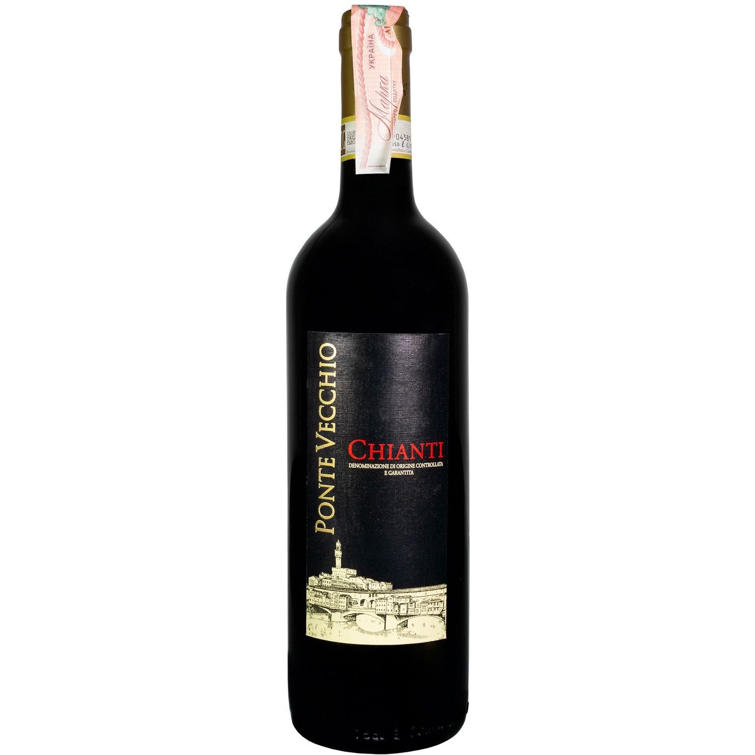 Вино Ponte Vecchio Chianti DOCG, червоне, сухе, 0,75 л - фото 1