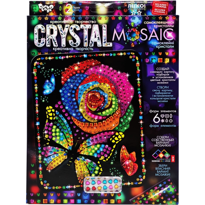Набор для творчества Danko Toys Crystal mosaic Цветок 6 форм элементов (CRM-02-07) - фото 1