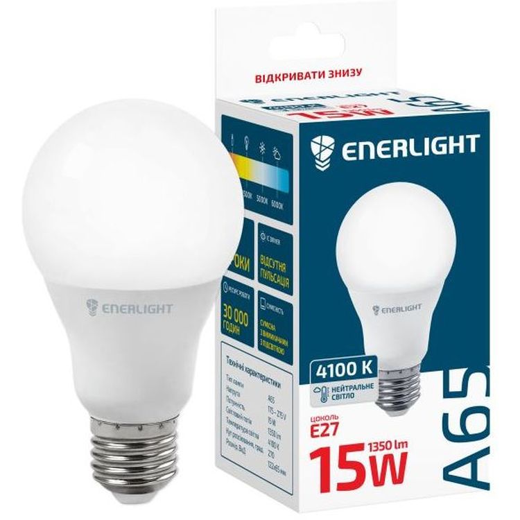 Світлодіодна лампа Enerlight A60, 15W, 4100K, E27 (A60E2715SMDNFR) - фото 1