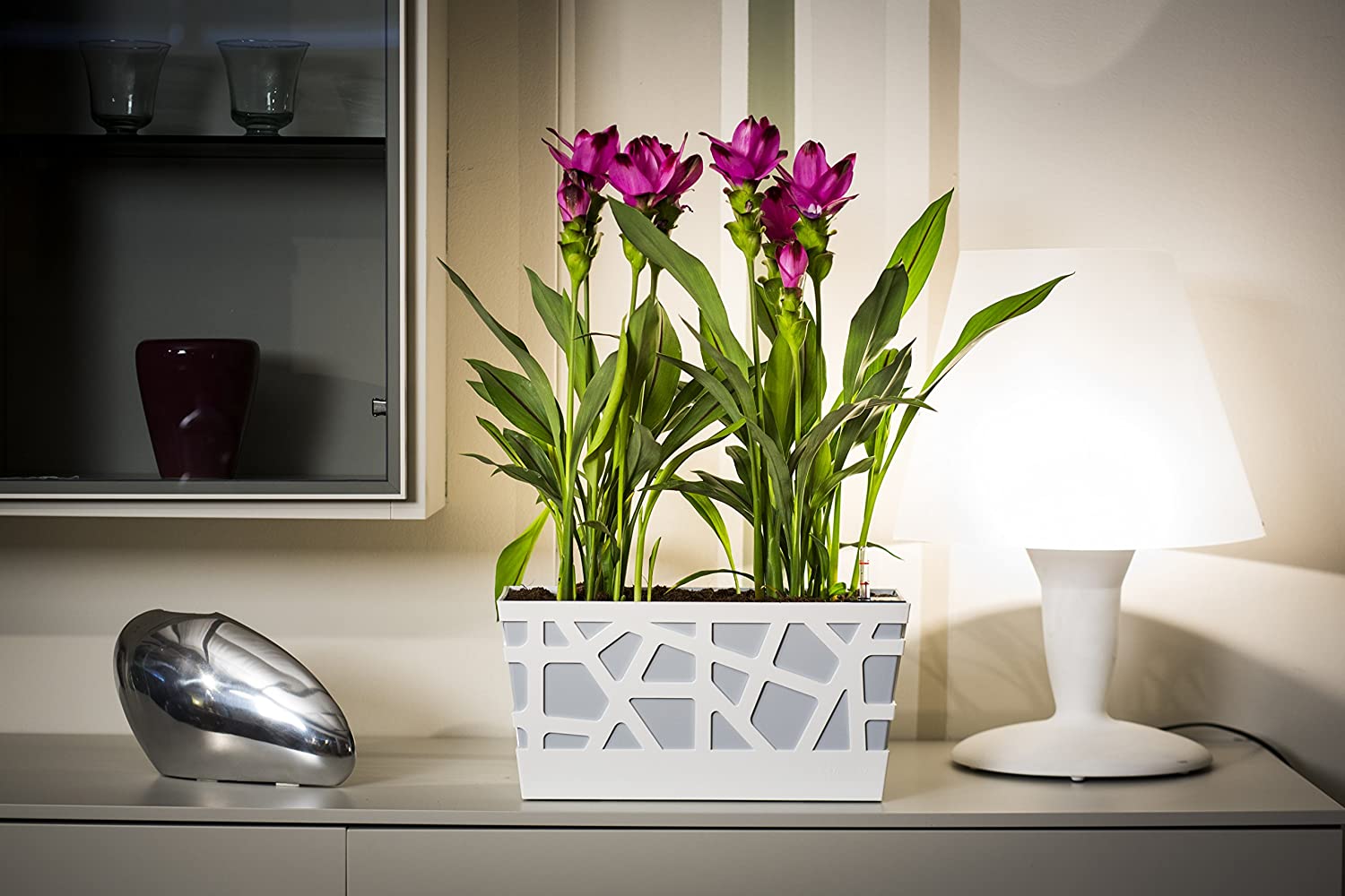 Вазон Idel Flowerbox, 40 см, серый с белым (730034) - фото 8