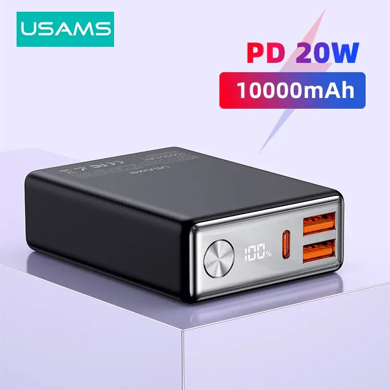 Повербанк Usams PD20W+QC 3.0 Nebula 10000 mah чорний (1900-01-09) - фото 3