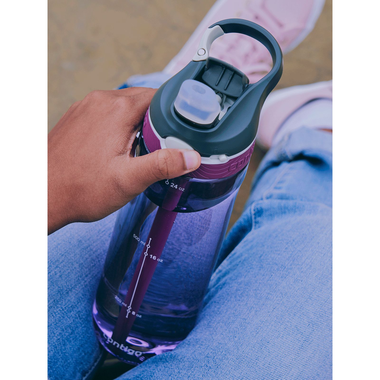 Бутылка для воды Contigo Ashland Passionfruit спортивная сиреневая 0.72 л (2191382) - фото 6