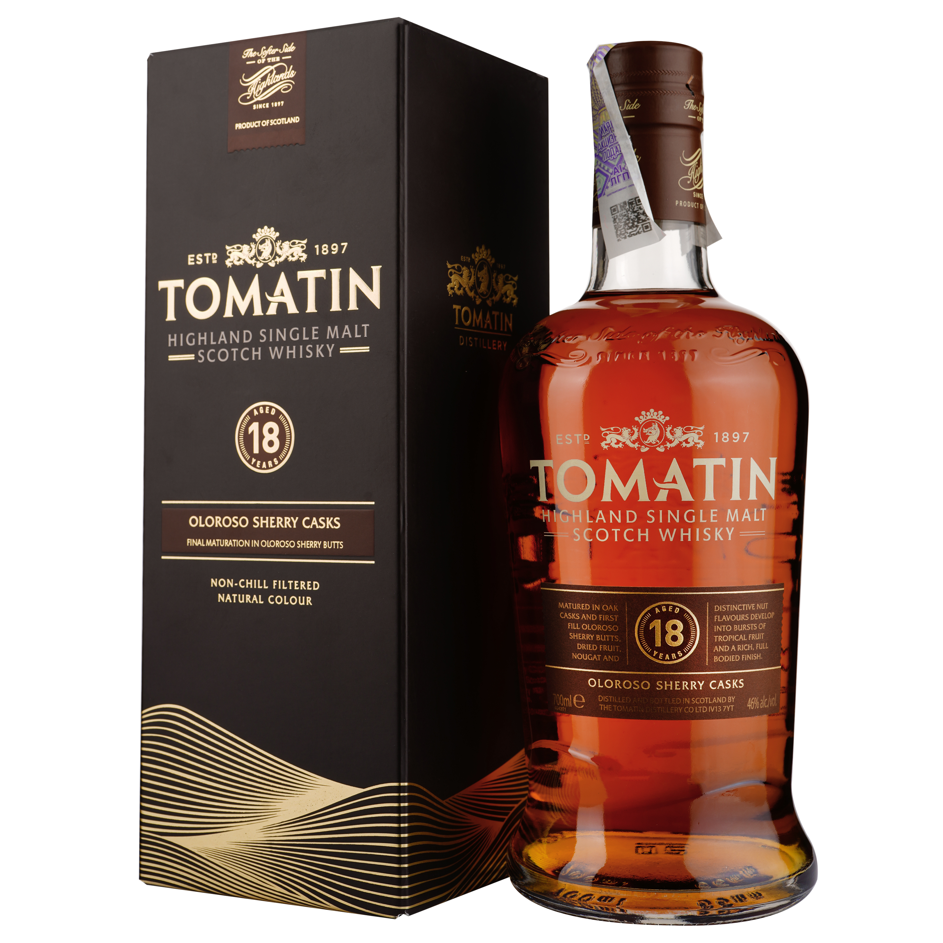 Виски Tomatin Distillery Tomatin 18 yo Single Malt Scotch Whisky 46% 0.7 л - фото 1