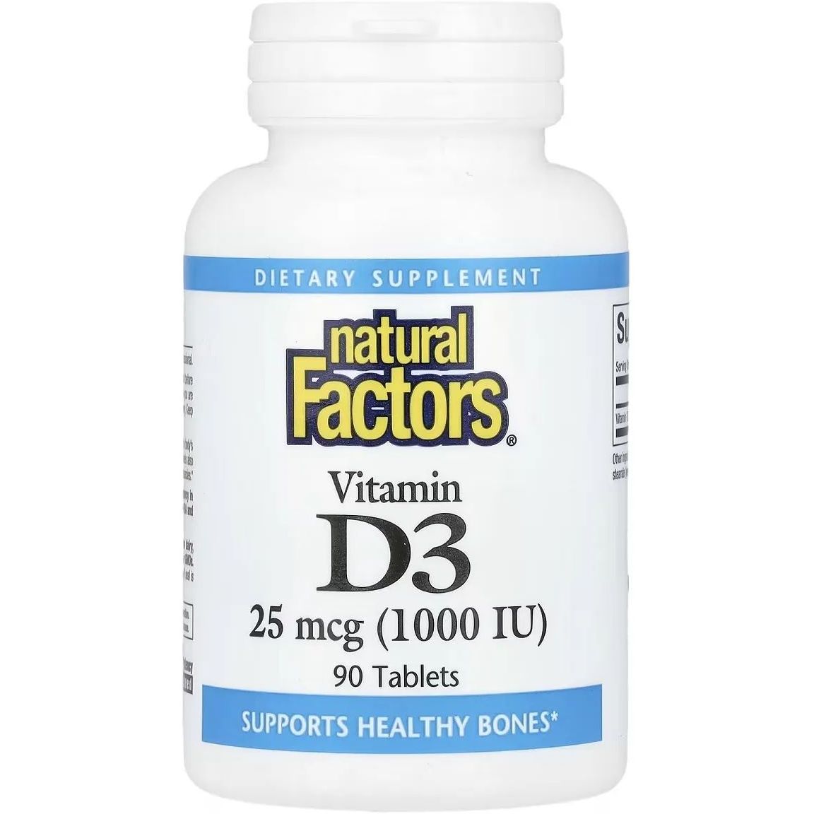 Вітамін D3 Natural Factors Vitamin D3, 1000 МО 90 таблеток - фото 1