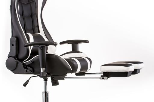 Геймерське крісло Special4you ExtremeRace з підставкою для ніг чорне з білим (E4732) - фото 8