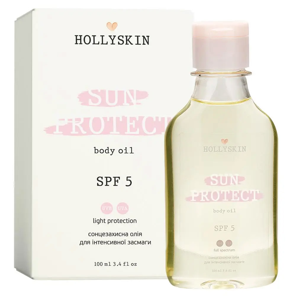 Сонцезахисна олія для інтенсивної засмаги Hollyskin Sun Protect SPF 5, 100 мл - фото 2