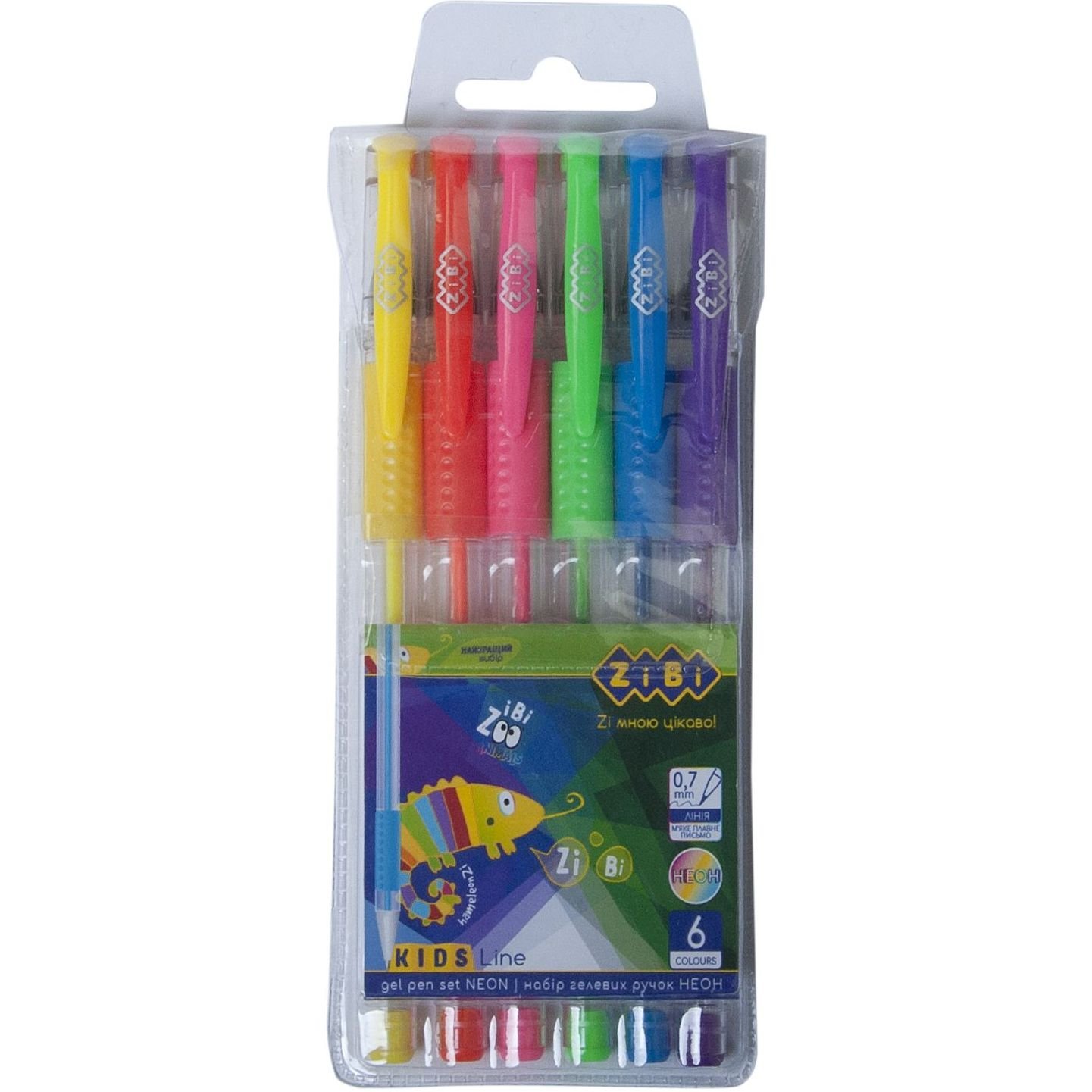Набор гелевых ручек ZiBi Kids Line Neon 6 цветов (622842) - фото 1