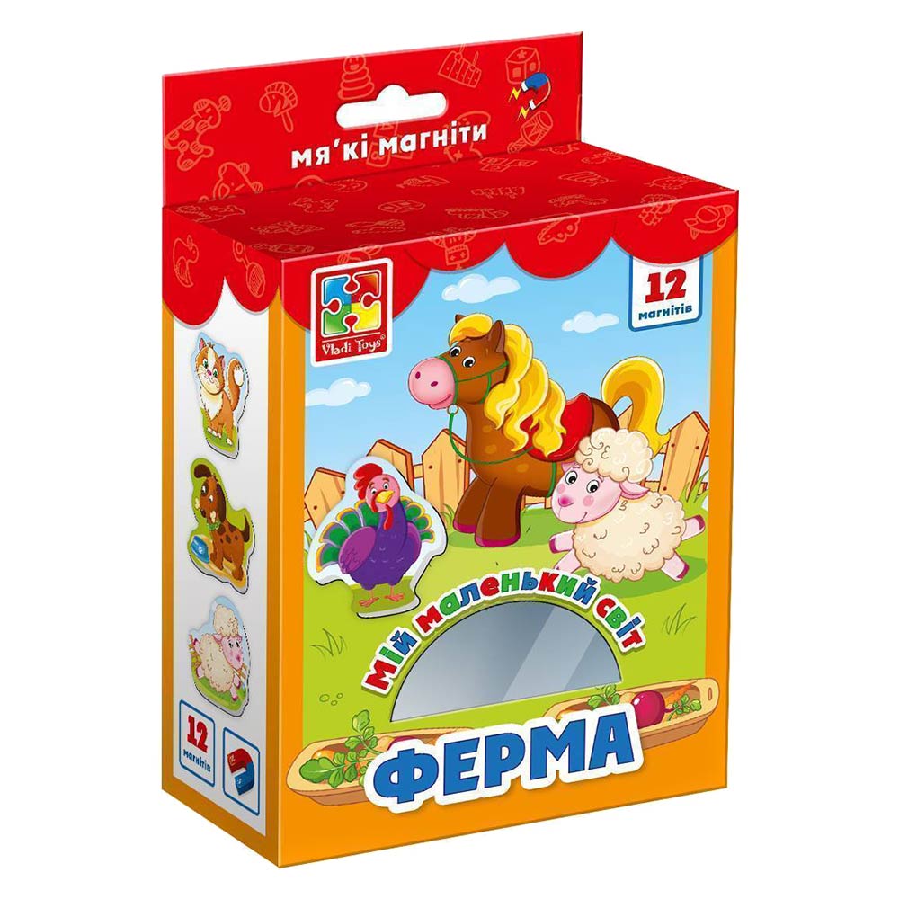 М'які магніти Vladi Toys Мій маленький світ Ферма, укр. мова (VT3106-09) - фото 1