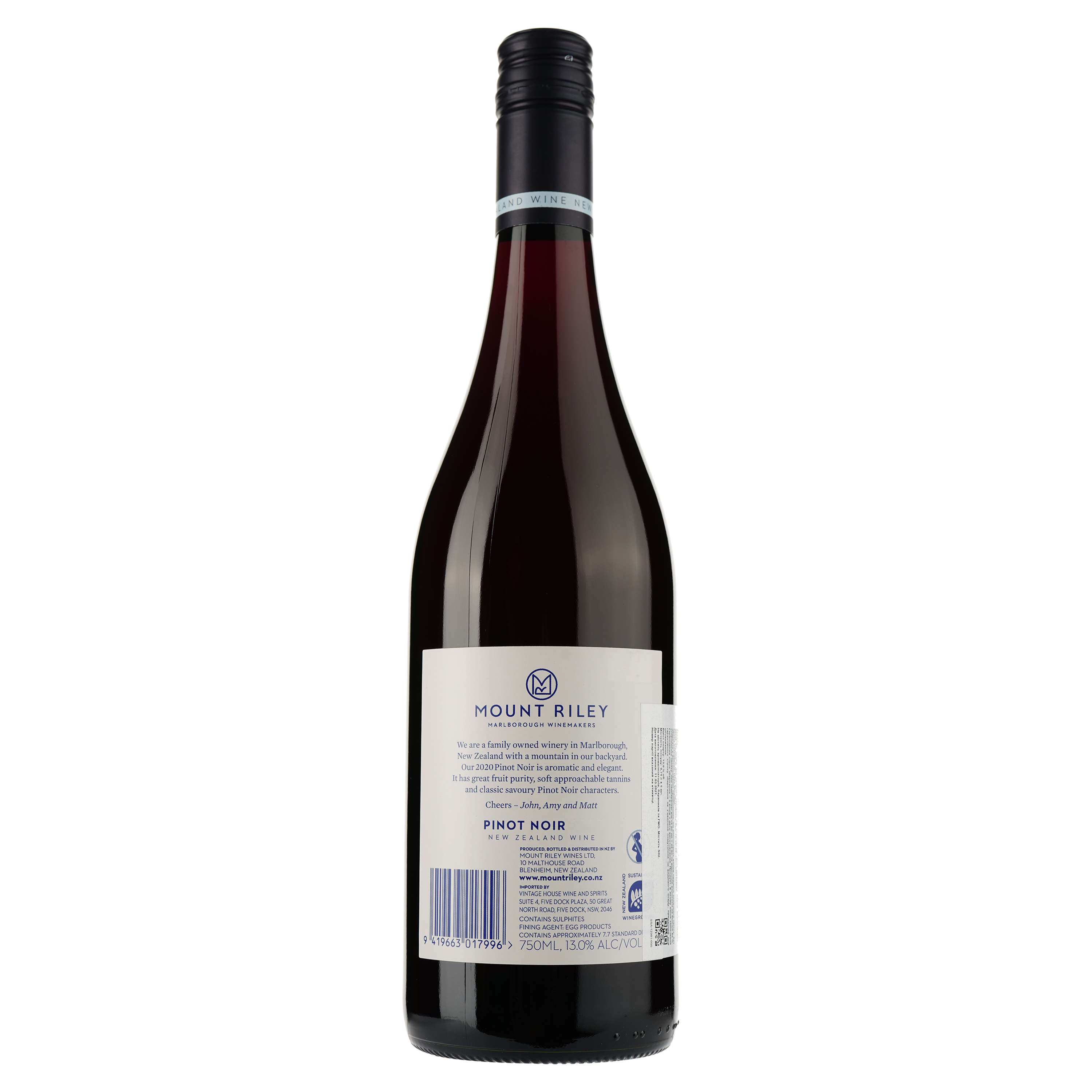 Вино Mount Riley Pinot Noir, красное, сухое 0,75 л - фото 2