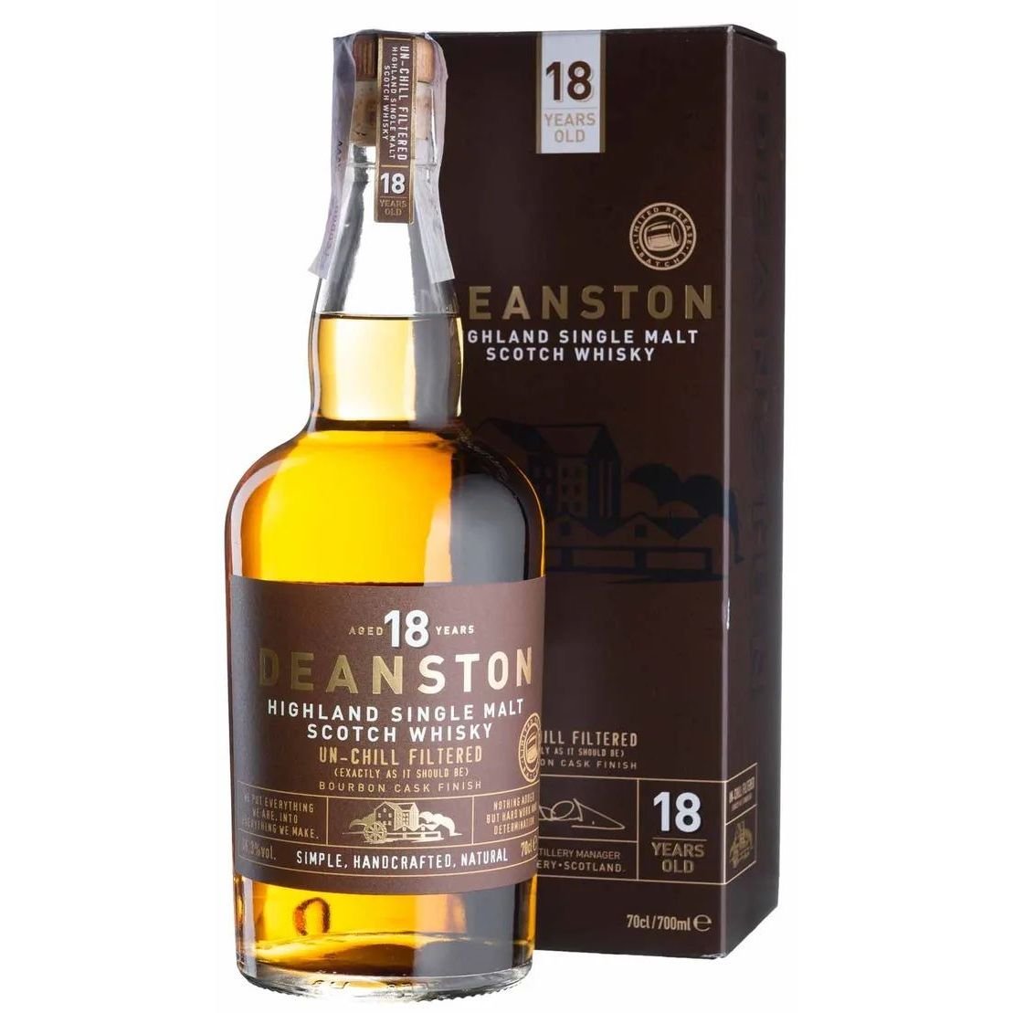 Віскі Deanston 18 yo Single Malt Scotch Whisky 46.3% 0.7 л, у подарунковій упаковці - фото 1
