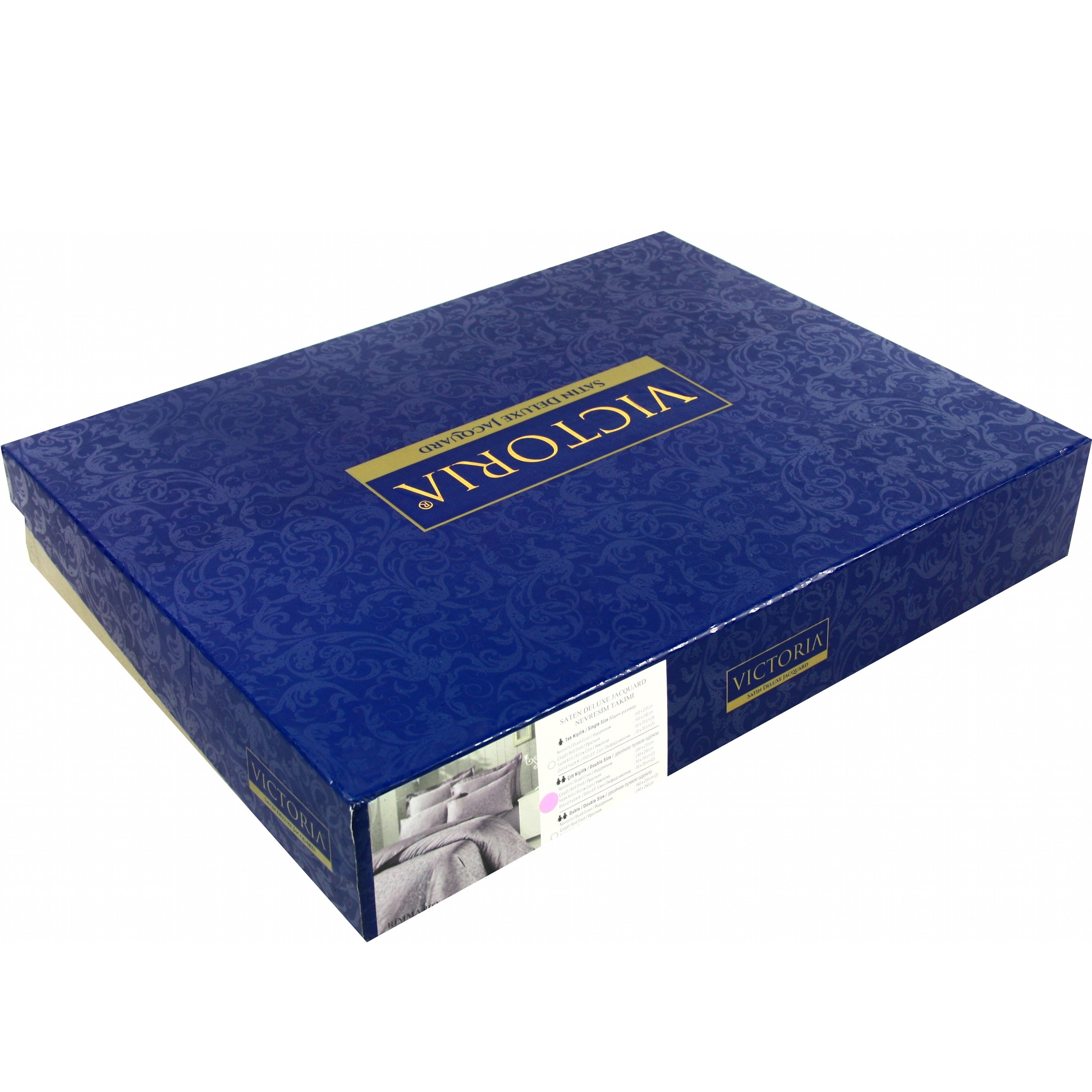 Комплект постільної білизни Victoria Deluxe Jacquard Sateen Rimma, 200x220, сатин, жаккард, фіолетовий (2200000548818) - фото 3