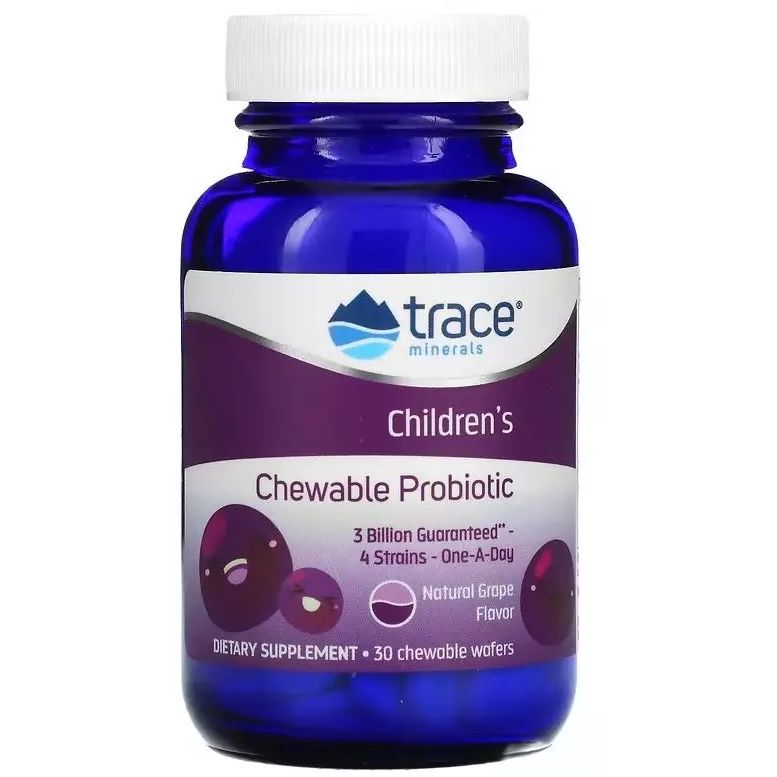 Пробиотик для детей Trace Minerals Children's Chewable Probiotic вкус винограда 30 таблеток - фото 1