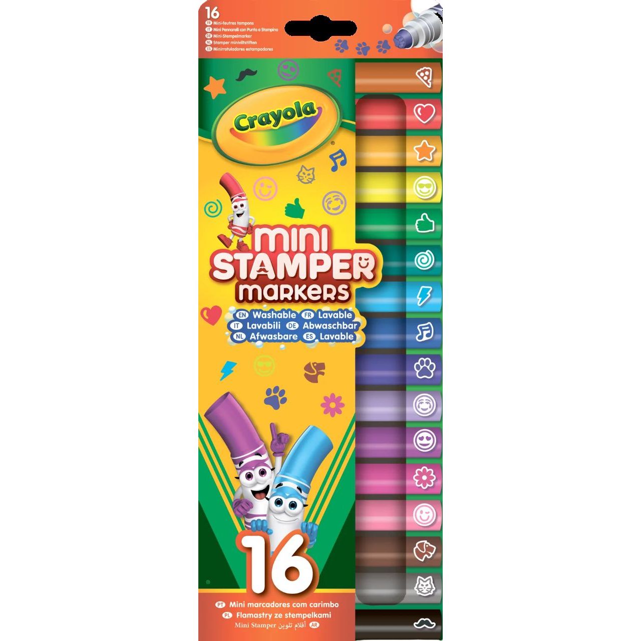 Набор мини-фломастеров Crayola со штампами 16 шт. (58-8741) - фото 1