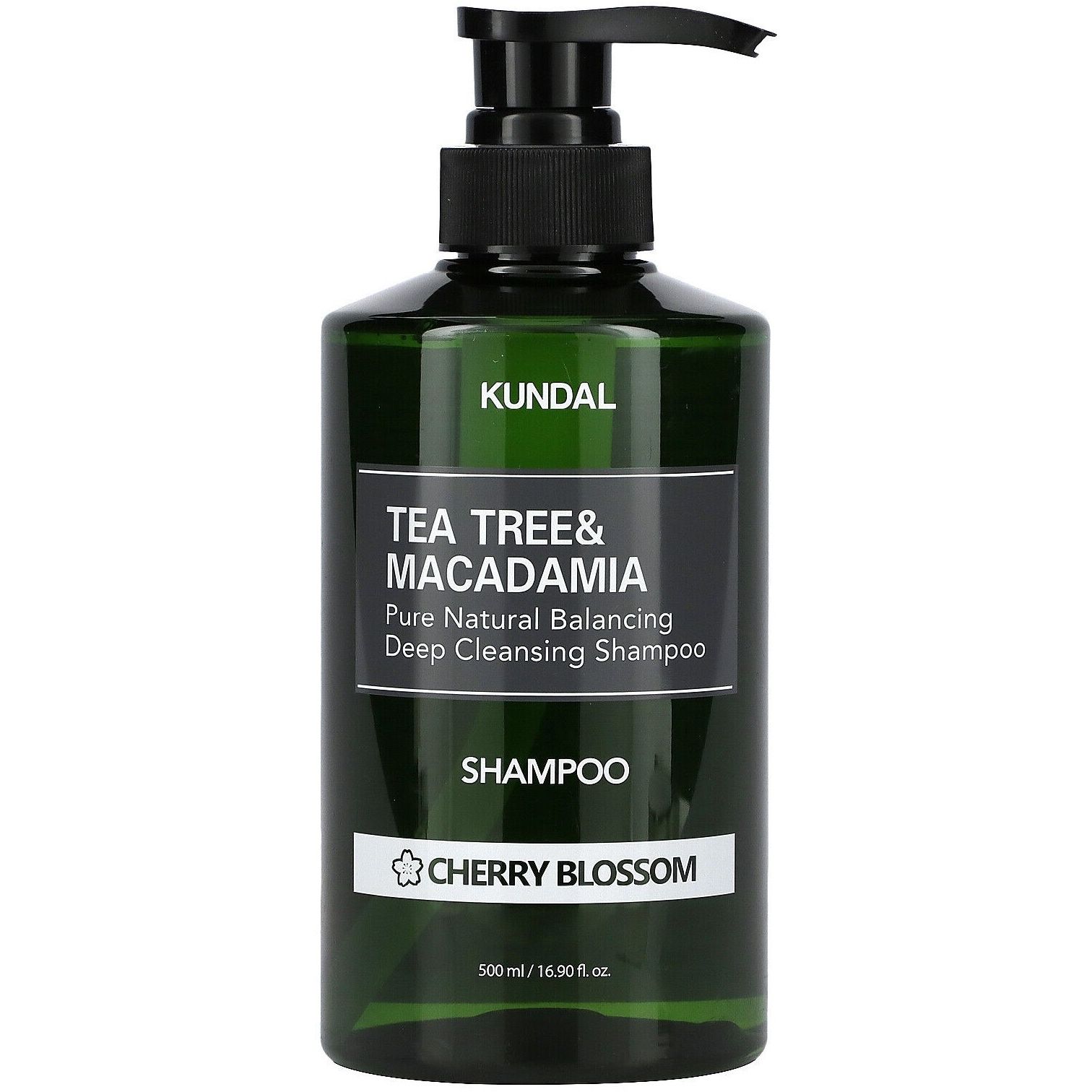 Шампунь для волосся Kundal Tea Tree & Macadamia Deep Cleansing Shampoo Cherry Blossom проти лупи з ароматом вишневого цвіту натуральний 500 мл - фото 1