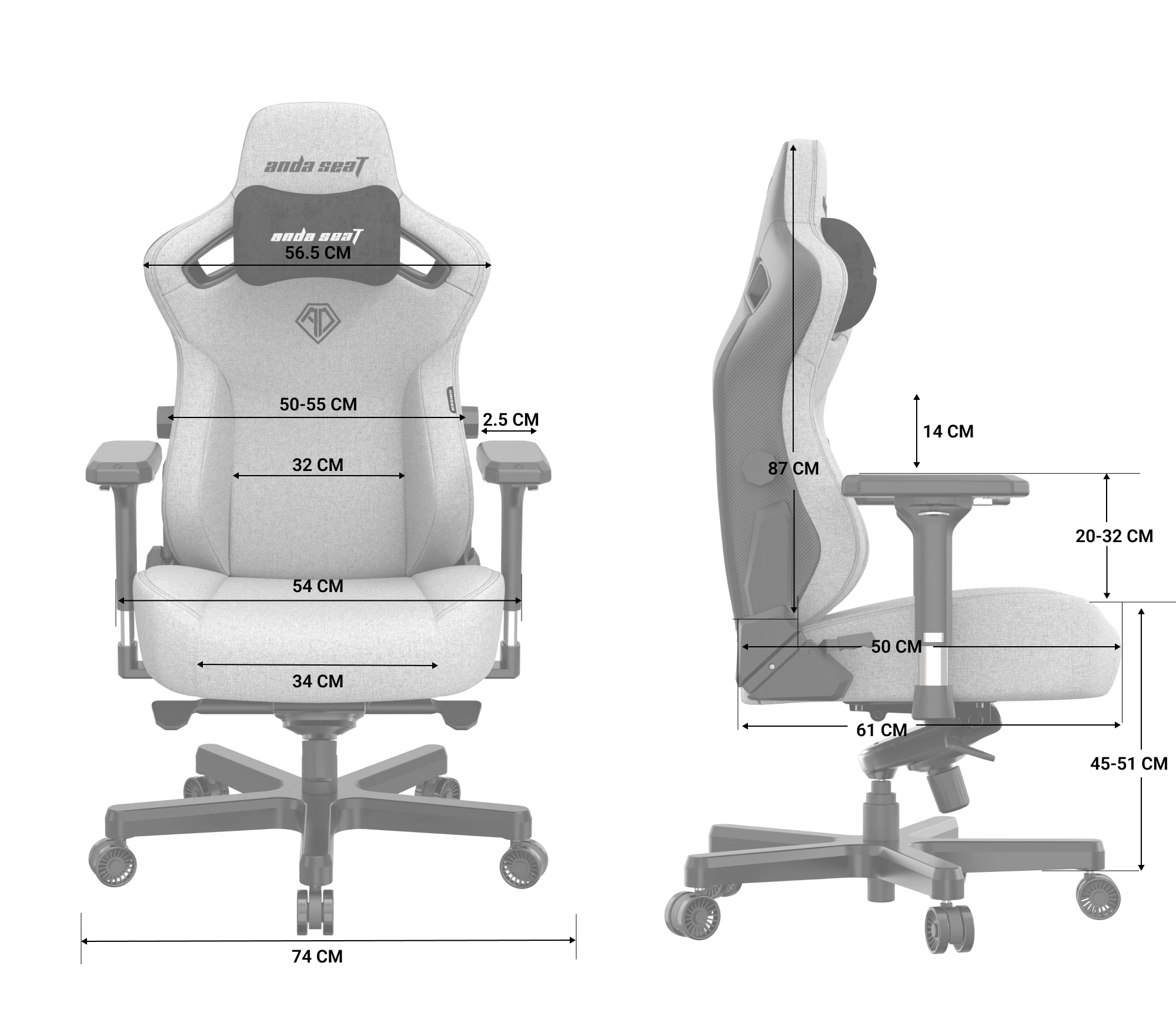 Кресло игровое Anda Seat Kaiser 3 Size XL Brown (AD12YDC-XL-01-K-PV/C) - фото 16