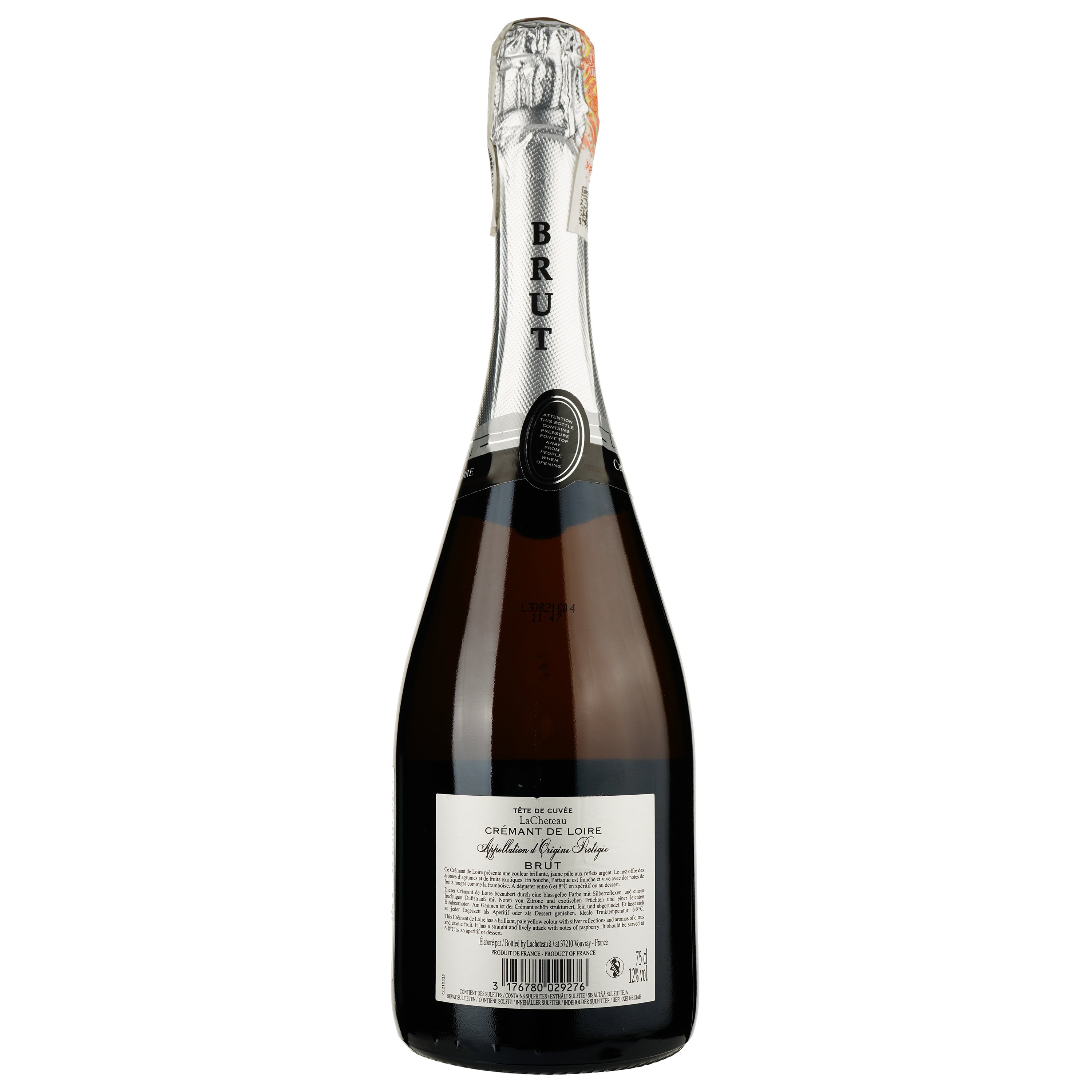 Вино игристое LaCheteau Cremant de Loire Brut TCuv белое брют, 0,75 л, 12% (497848) - фото 2