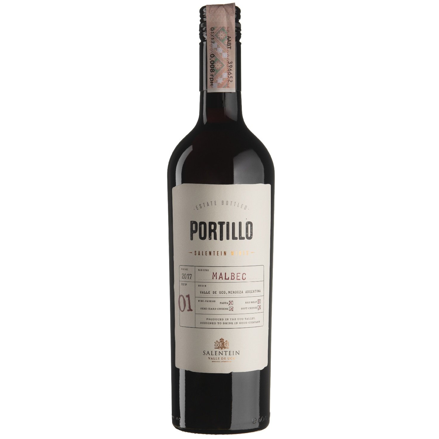 Вино Portillo Malbec, червоне, сухе, 13,5%, 0,75 л (3580) - фото 1