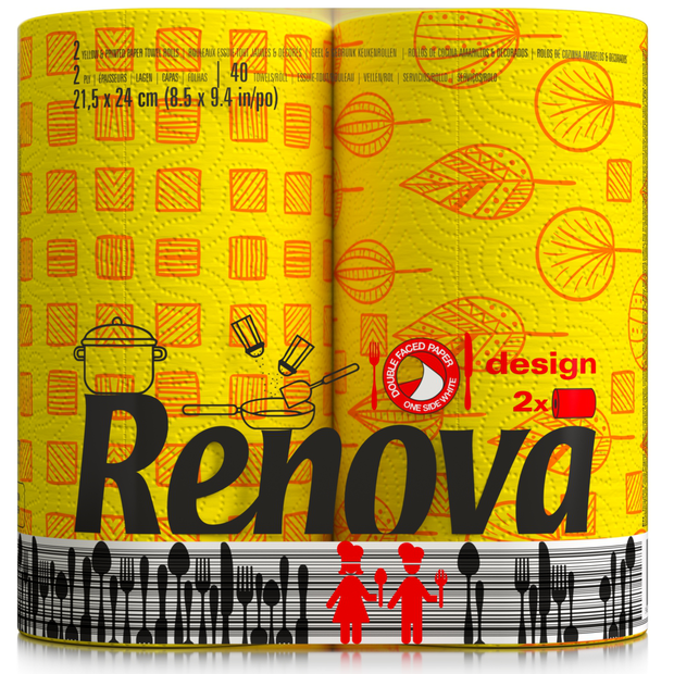 Бумажные полотенца Renova Double Face, 2 рулона, желтый (787691) - фото 1