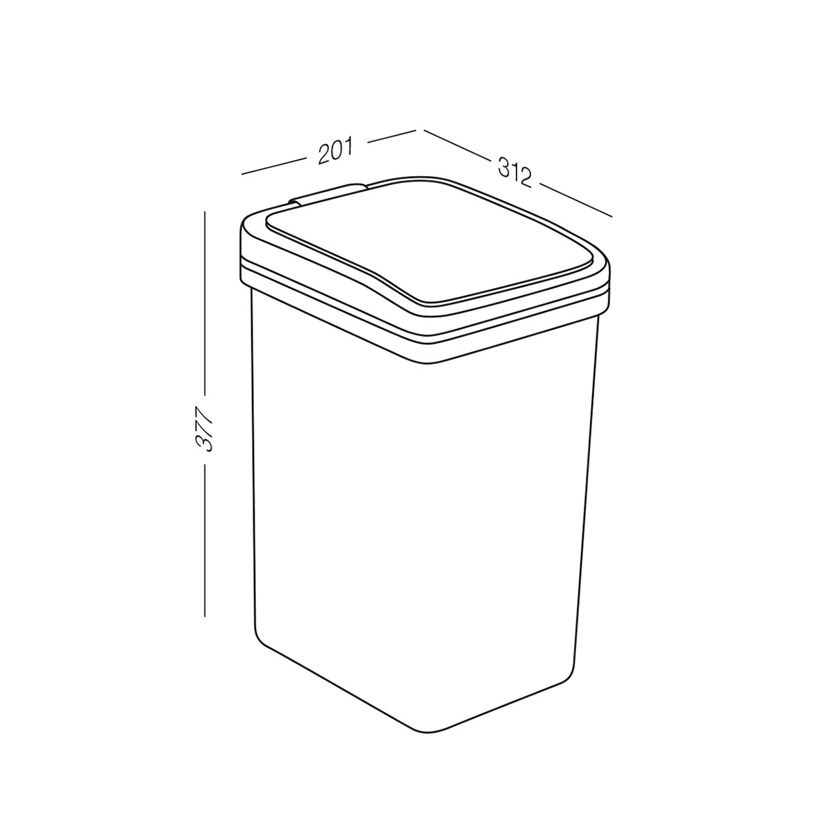 Ведро для мусора с крышкой МVM, 15 л, антрацит (BIN-04 15L ANTHRACITE) - фото 8