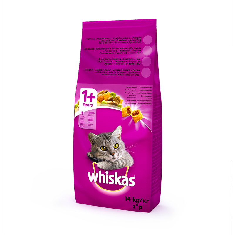 Сухой корм для котов Whiskas, с говядиной, 14 кг - фото 1