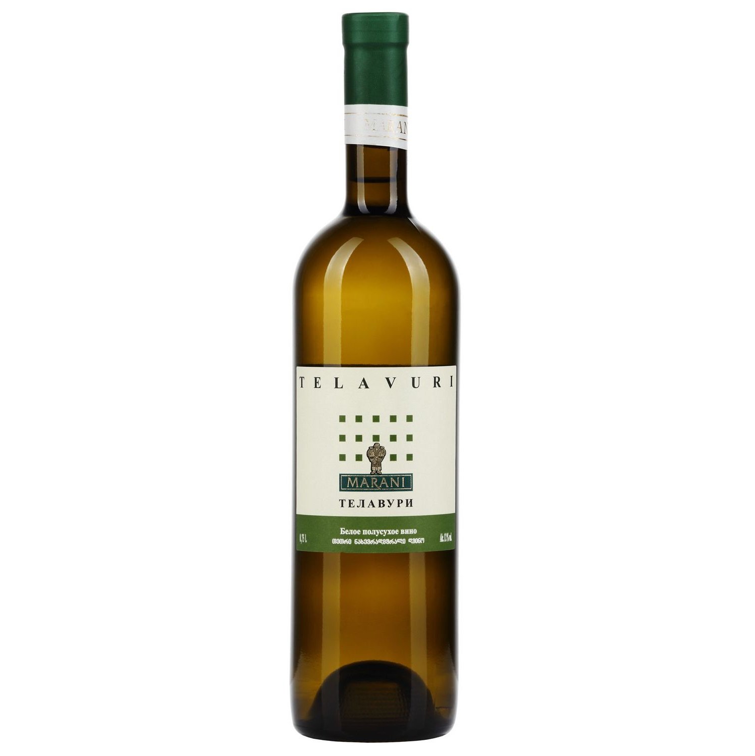Вино Marani Telavuri, белое, полусухое, 11,5%, 0,75 л - фото 1