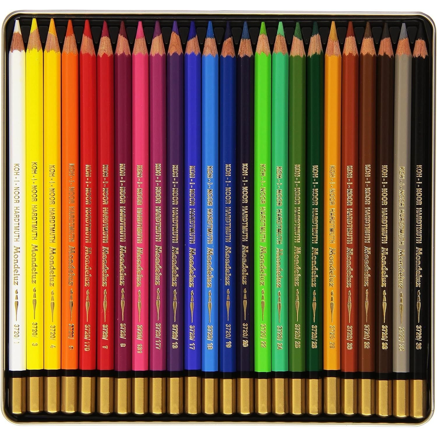 Олівці кольорові Koh-i-Noor Mondeluz акварельні 24 шт. у металевій коробці (3724) - фото 2
