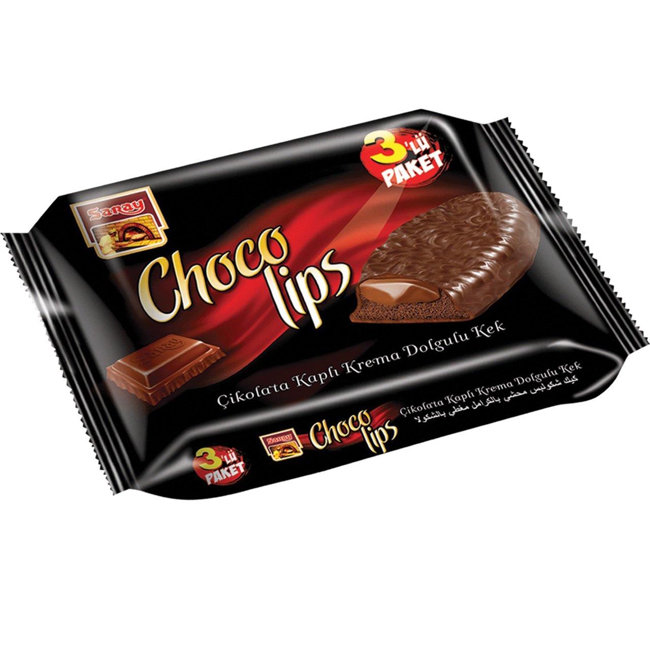 Тістечко Saray Chocolips з какао з кремовою начинкою у шоколадній глазурі 105 г (3 шт. х 35 г) - фото 1