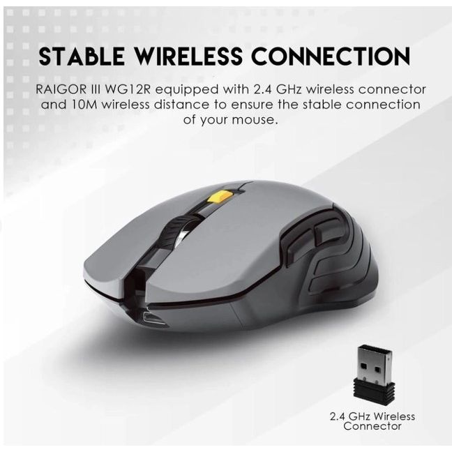 Ігрова бездротова миша Fantech WG-12 Raigor III PixArt 10G Black - фото 6