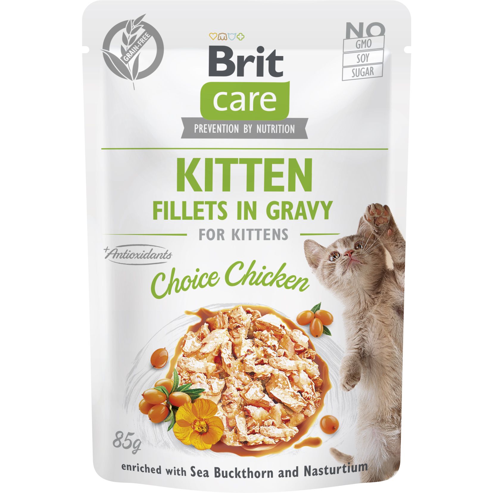 Вологий корм для кошенят Brit Care Cat Fillets in Gravy з куркою 85 г - фото 1