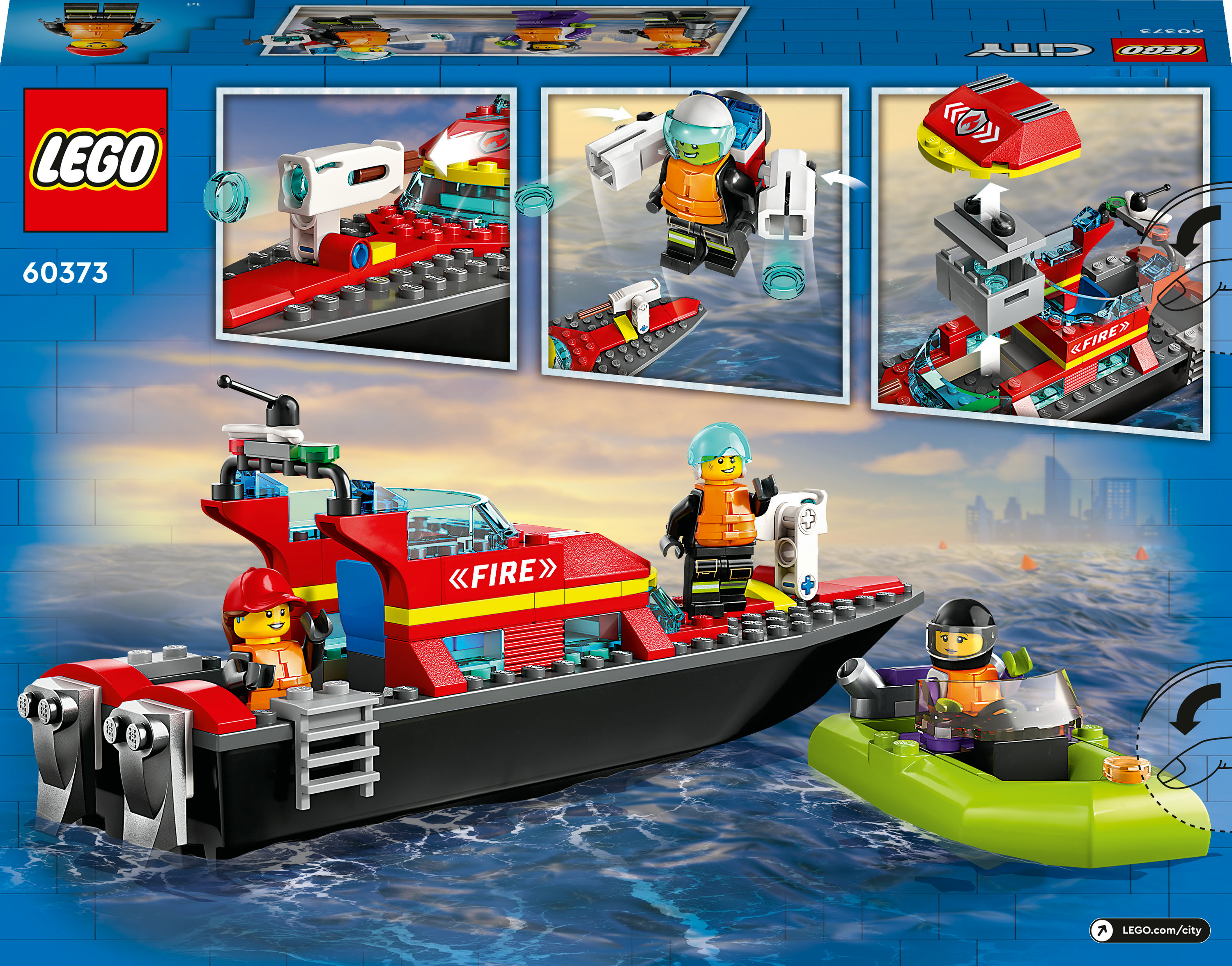 Конструктор LEGO City Човен пожежної бригади, 144 деталей (60373) - фото 9