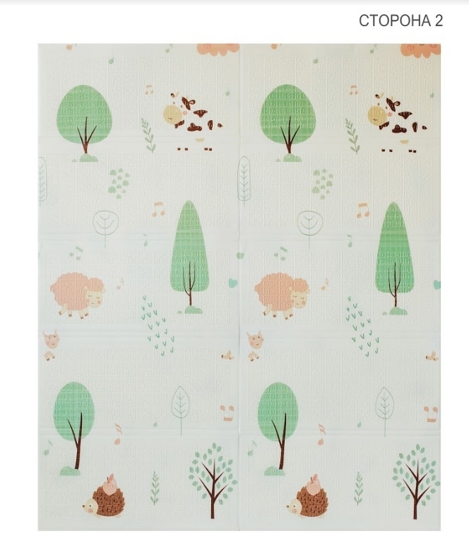 Дитячий двосторонній складаний килимок Poppet Тигреня в лісі і Молочна ферма, 150х180 см (PP001-150) - фото 2
