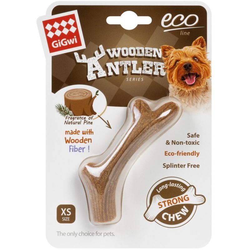 Игрушка для собак GiGwi Wooden Antler, рог, XS, 10х1,5 см (2339) - фото 1