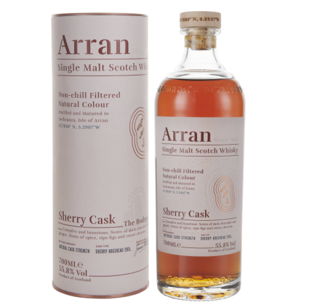 Виски Arran Sherry Cask Single Malt Scotch Whisky 55.8% 0.7 л в тубусе - фото 1
