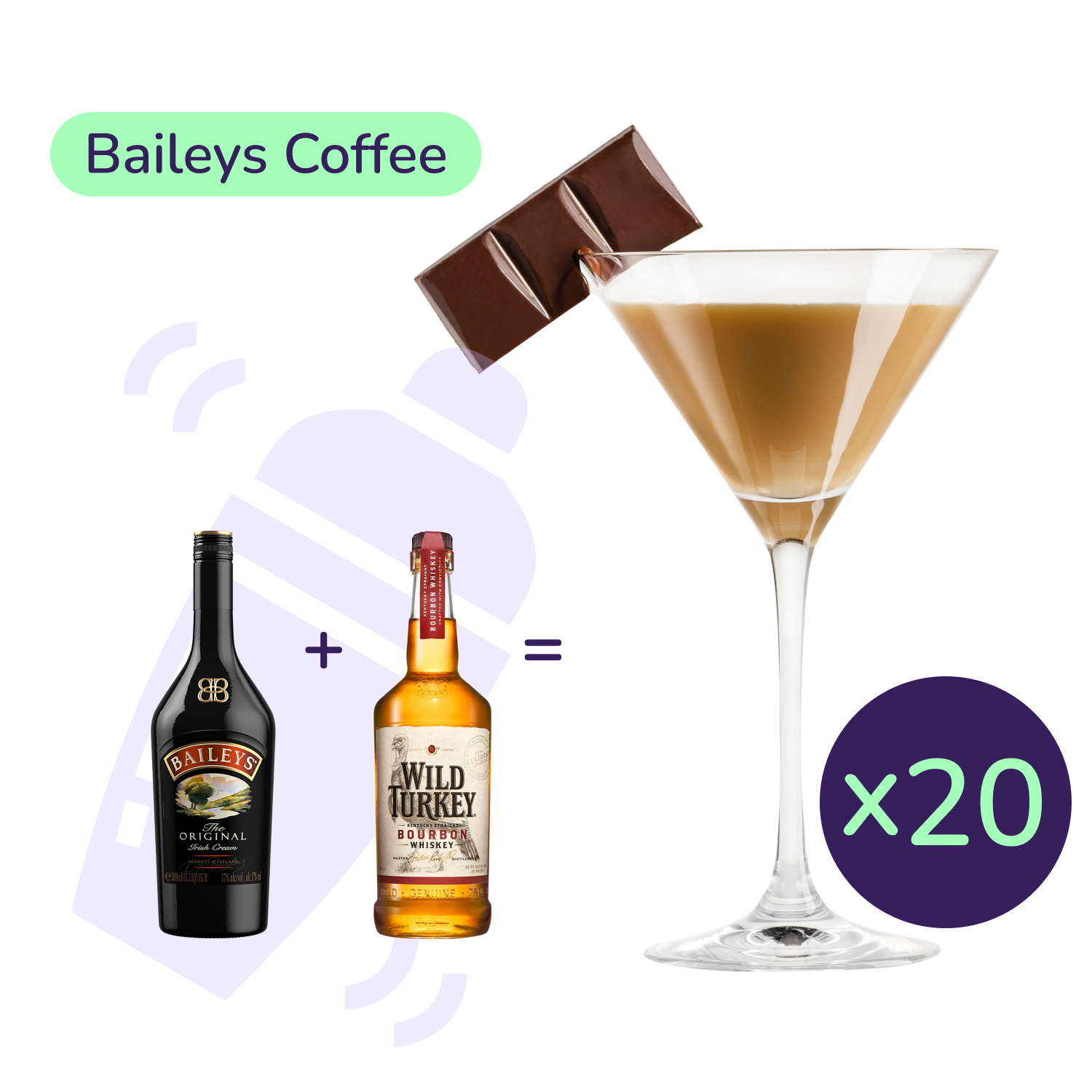 Коктейль Baileys Coffee (набір інгредієнтів) х20 на основі Baileys - фото 1