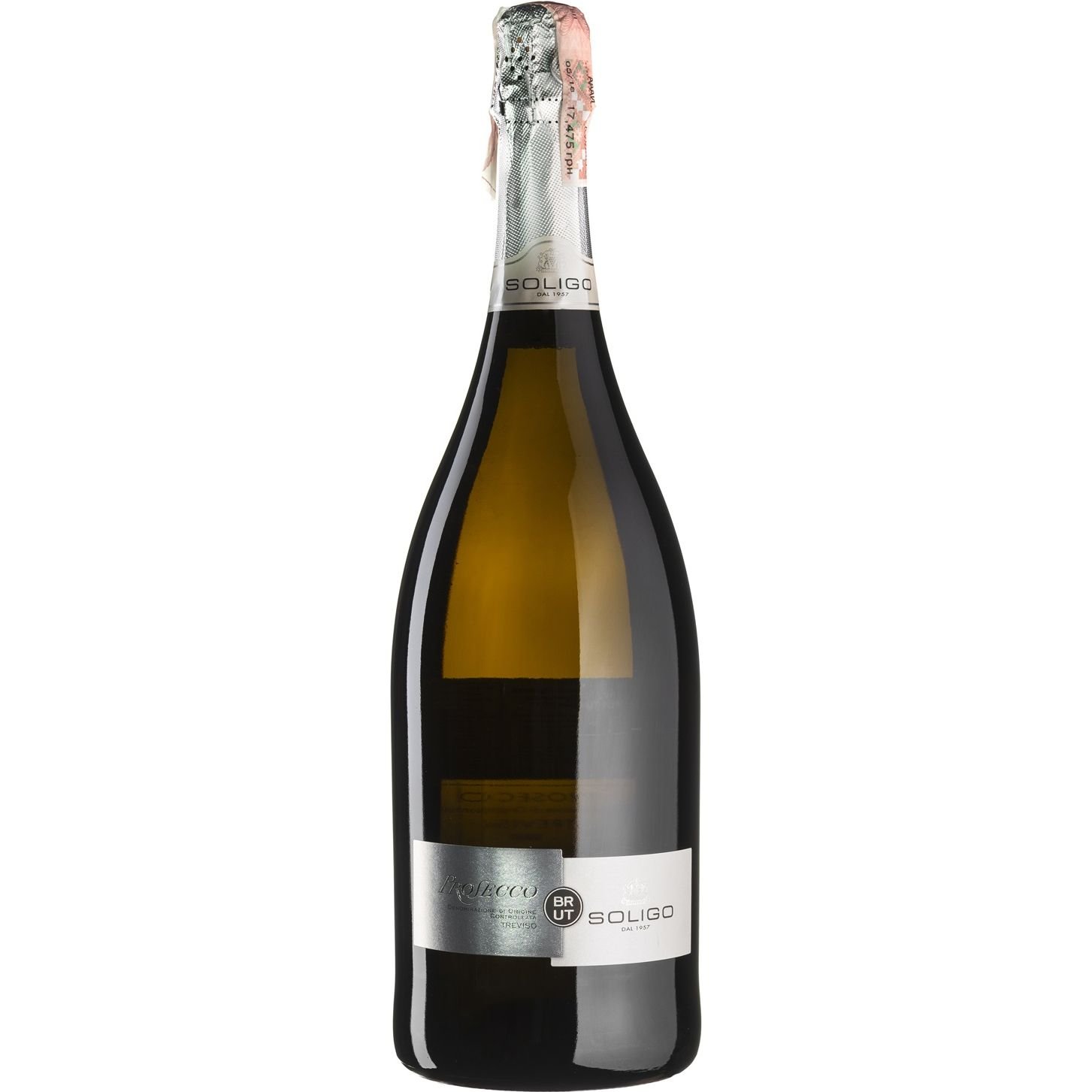 Вино игристое Soligo Prosecco Treviso Brut, белое, брют, 11%, 1,5 л (40329) - фото 1