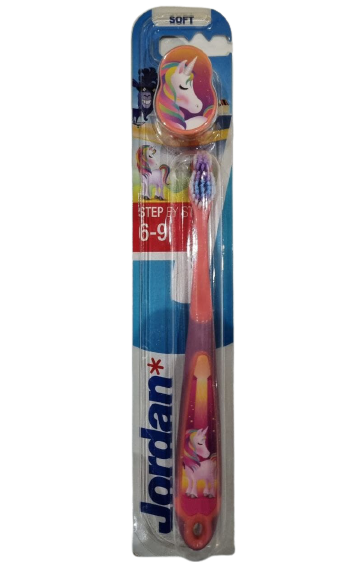 Дитяча зубна щітка Jordan Step 3, 6 - 9 років, м'яка, фіолетовий з рожевим - фото 1