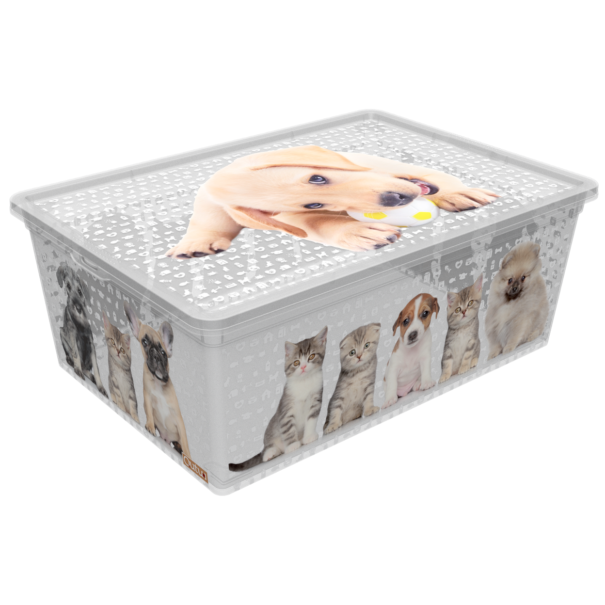 Коробка Qutu Light Box Cats and dogs, 25 л, 52,5х37х17,5 см, білий (LIGHT BOX с/к CATS AND DOGS 25л.) - фото 1