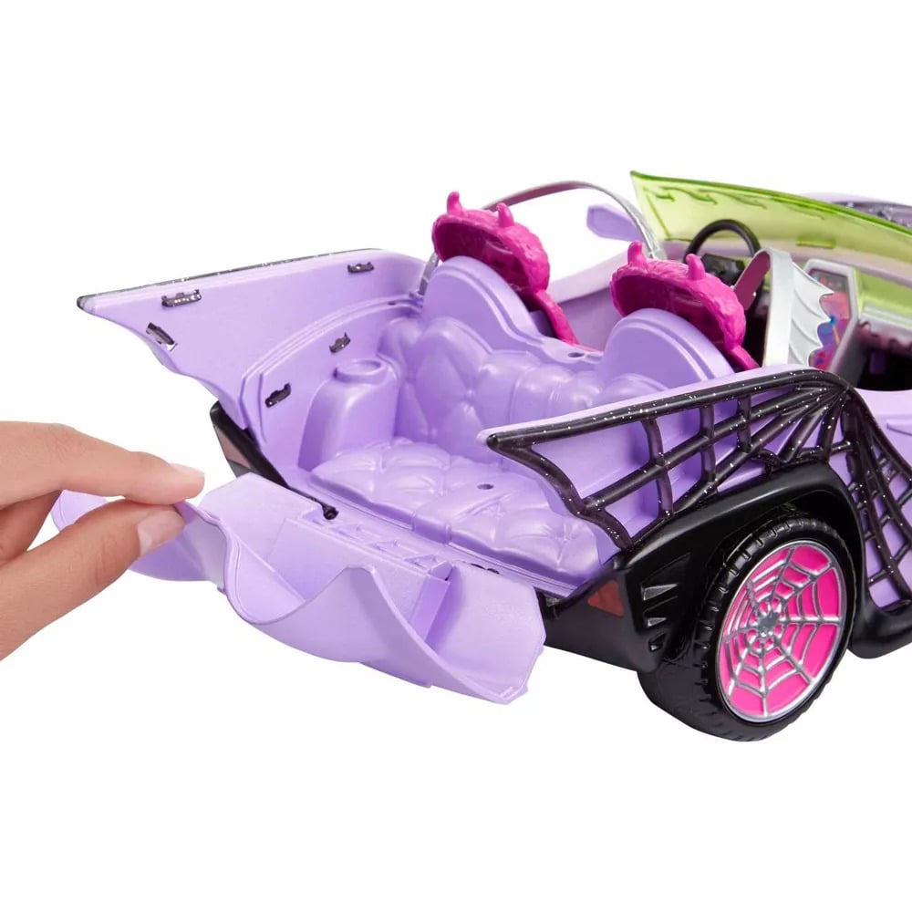 Коллекционная модель машинки монстро-мобиль Monster High с аксессуарами фиолетовая (HHK63) - фото 5