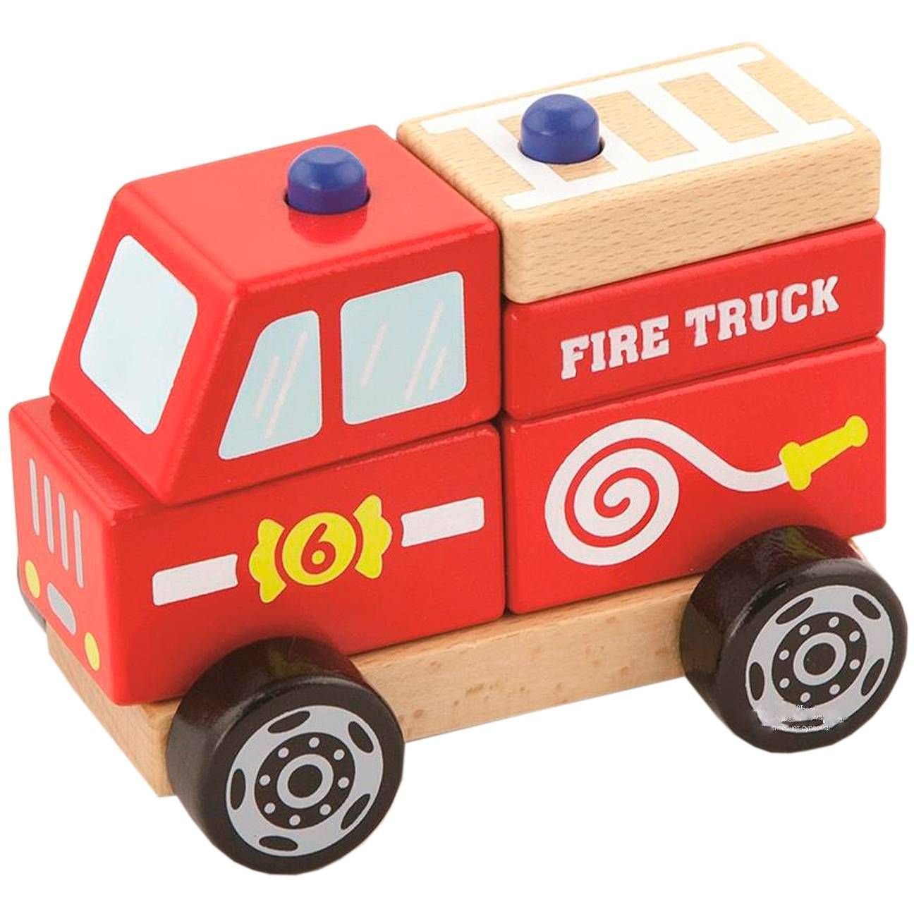 Дерев'яна пірамідка Viga Toys Пожарна машинка (50203FSC) - фото 3