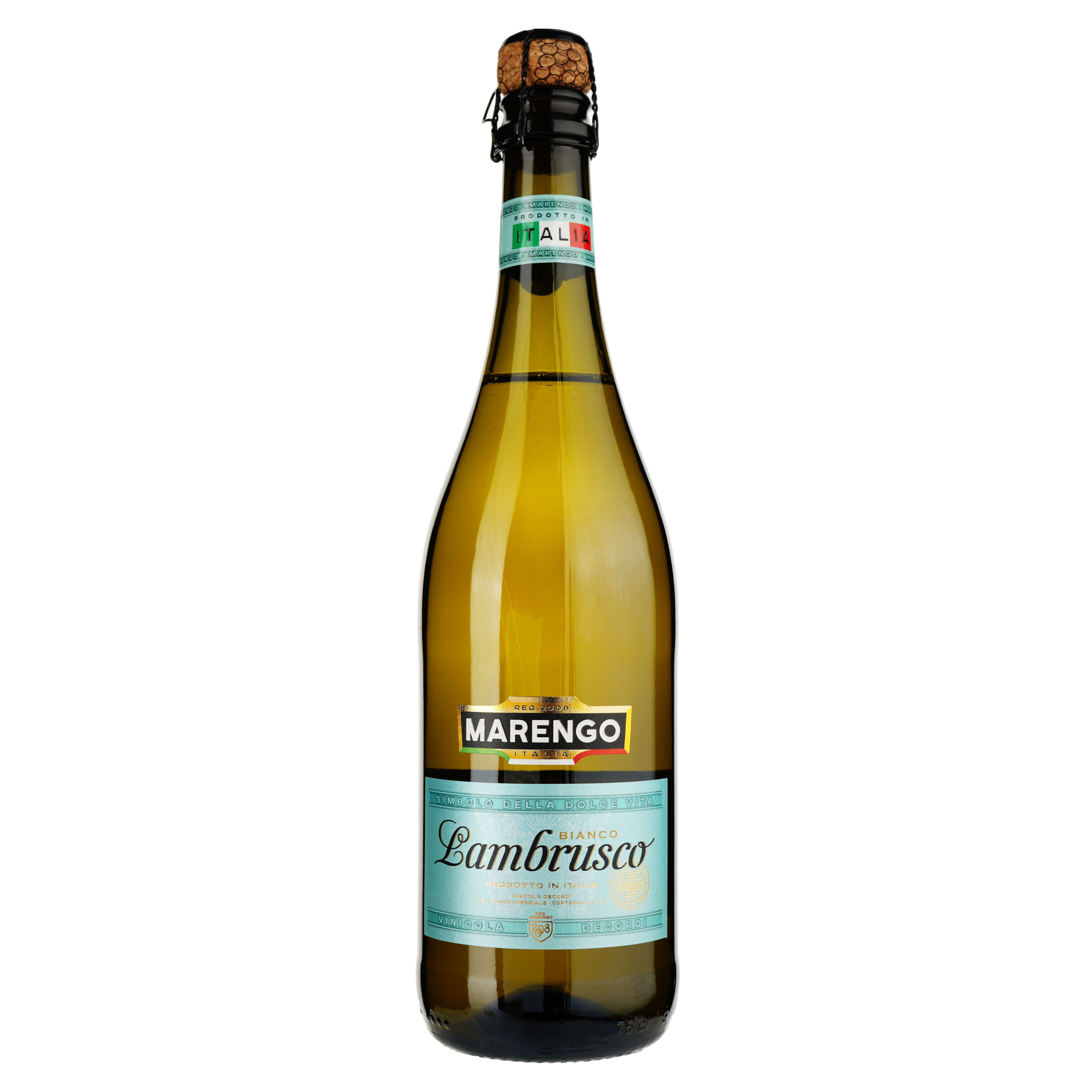 Вино игристое Marengo Lambrusco Bianco, белое, полусладкое, 8%, 0,75 л - фото 1