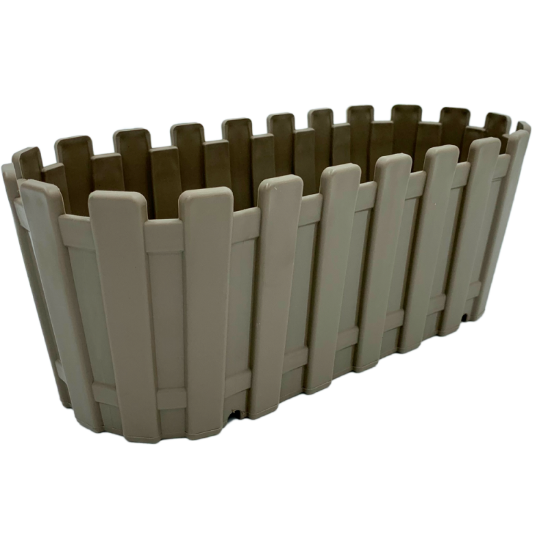 Горшок для цветов Poliwork балконный Akasya, 5.5 л, серо-коричневый (A40-AB40SK) - фото 1