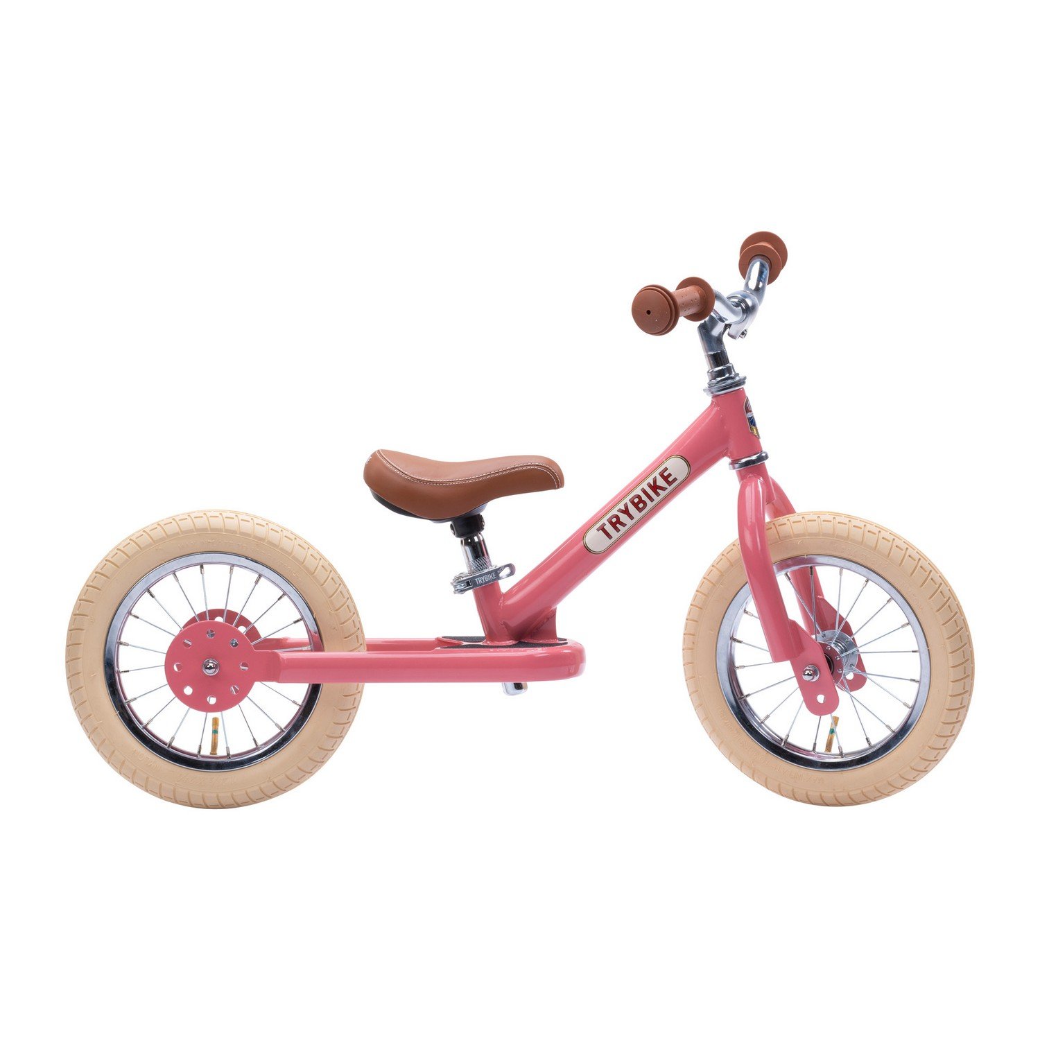 Двухколесный балансирующий велосипед Trybike steel 2 в 1, розовый (TBS-2-PNK-VIN) - фото 3