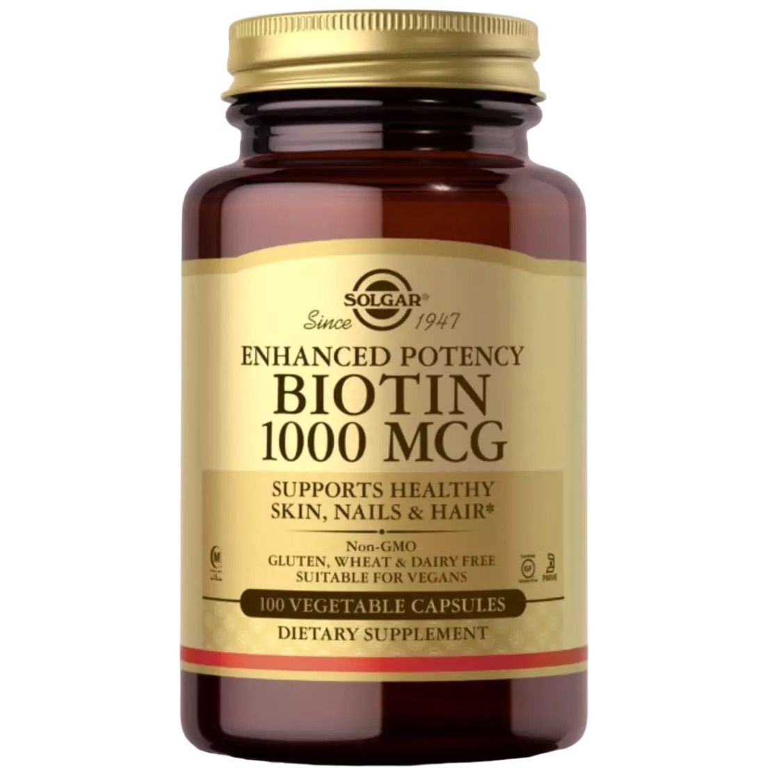 Вітамін В7 Solgar Biotin 1000 мкг 100 вегетаріанських капсул - фото 1